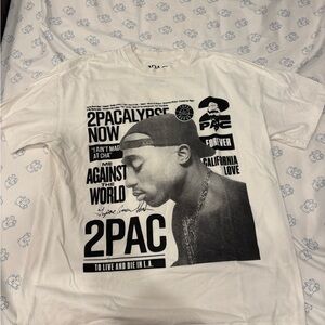 Pull&Bear White 2Pac Graphic Tee